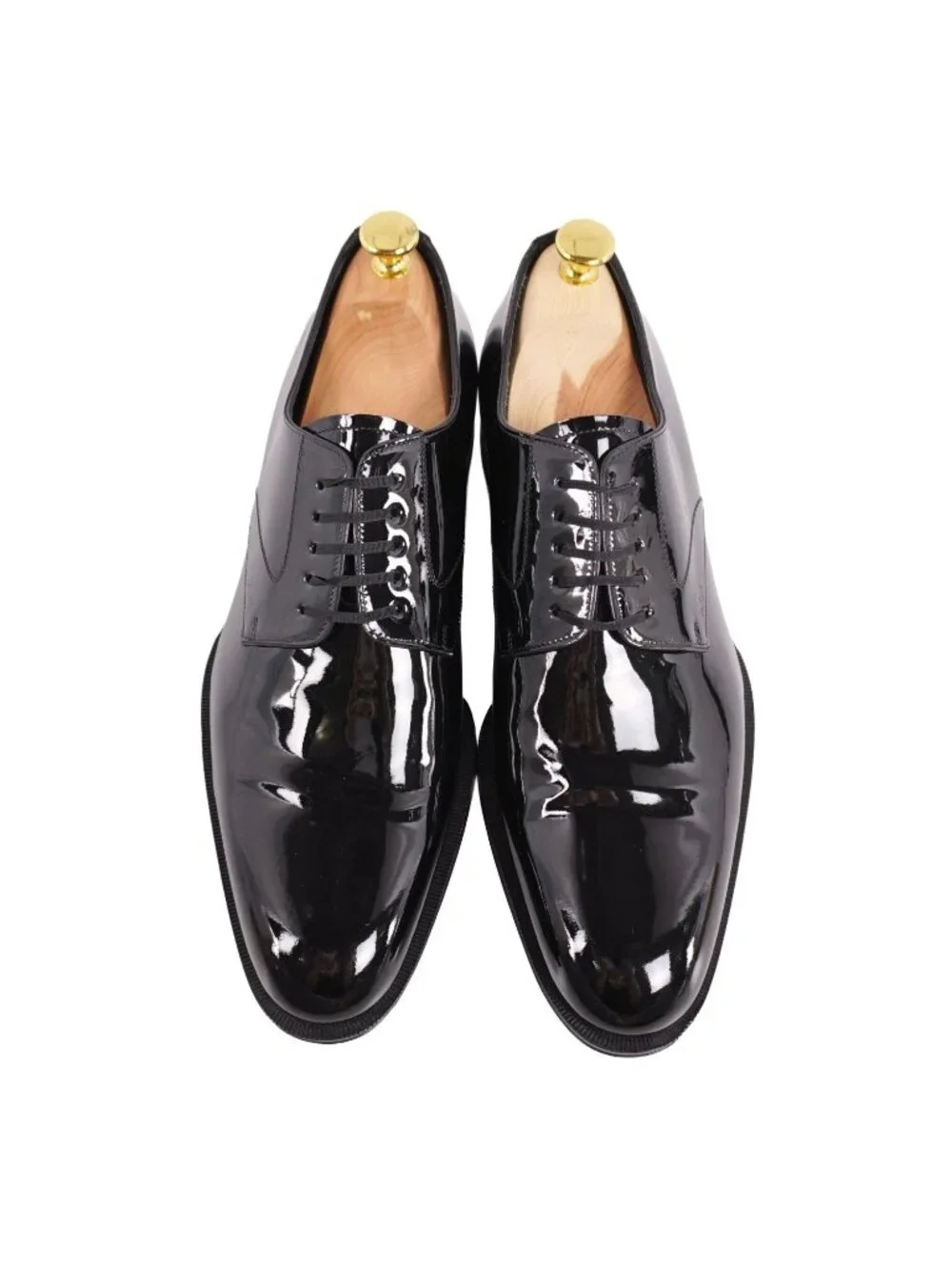 Dior Leather Shoes Derby Patent Black Homme